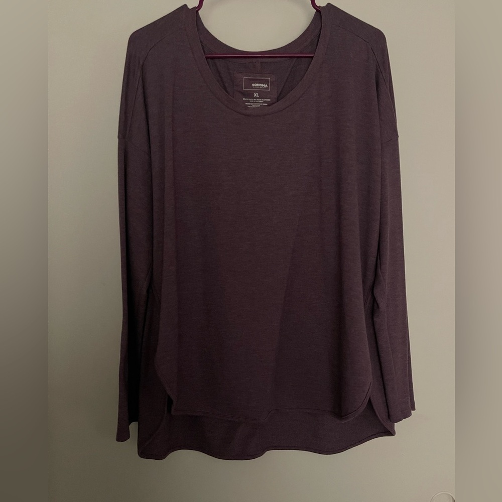 Purple Long Sleeve, Light Weight Athleisure Sweater